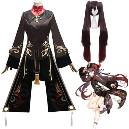 Genshin Impact Hu Tao Full Cosplay Costume Chinese Ancient Costume Halloween Carnival Clothes For Girls