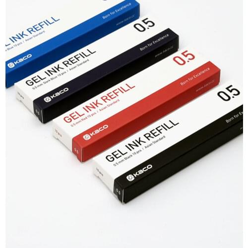 KACOGREEN Refills Gel Ink Refill Standard 10pcs/box Gel Pens 0.5mm EU/Asian Refills School Office Supplies KACO Ink