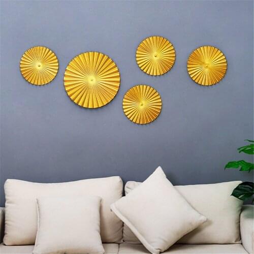 Round Wrought Iron Wall Decoration Pendant Wall Hanging Home Decoration Living Room Sofa Background Wall Decoration