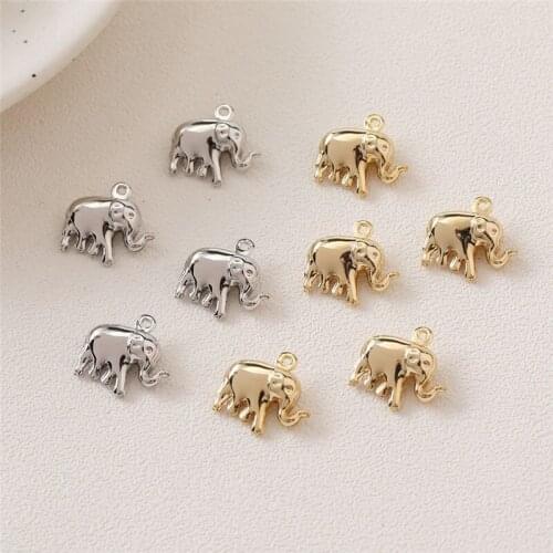 Wholesale 40pcs/lot 15mm animals cartoon Double-sided Elephant shape copper floating locket charms diy jewelry earring accessory