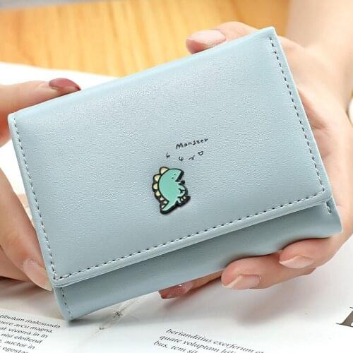 Fashion Women New Cute Wallets Three-Fold Card Holders Small Fresh Short Purse Female Bags