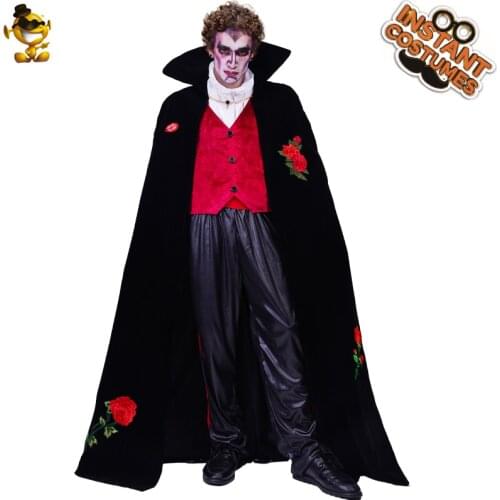 QLQ Mens Vampire Costumes Halloween Carnival Party Fancy Dress Cosplay Deluxe Vampire Outfits For Adult