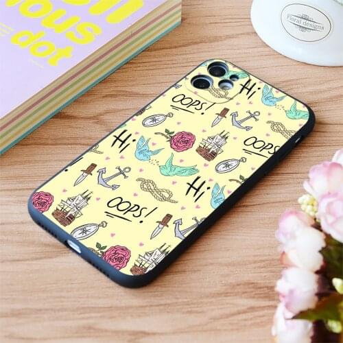 For iPhone Complimentary Tattoo Pattern Print Soft Matt Apple iPhone Case 6 7 8 11 12 Plus Pro X XR XS MAX SE