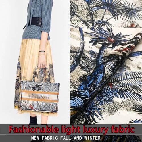 New Fashion Pure Cotton Fabric Luxury High-grade Poplin Tropical Jungle Animal Print High-definition Clothing Fabric 100% Cotton