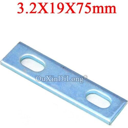 New 50PCS 3.2X19X75mm Flat Straight Furniture Corner Braces Board Frame Shelf Fixed Brackets Furniture Reinforced Connectors