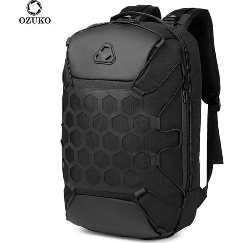 OZUKO New Password Anti-theft Men 15.6 inch Laptop Backpack College Student Schoolbag Male USB Charging Waterproof Backpacks Bag