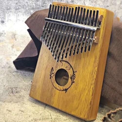 17 Keys Bull Kalimba Thumb Piano High Quality Wood Mahogany Mbira Body Musical Instruments Africa Calimba Piano with Accessories