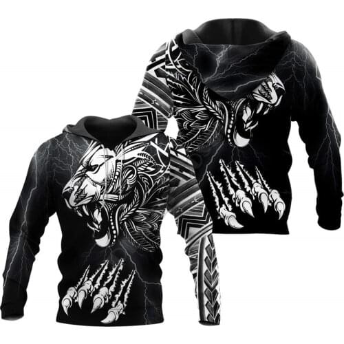 Polynesian Lion 3D printed Hoodies sweatshirts Men Women Fashion Hooded Long Sleeve streetwear Funny Animal Pullover 02