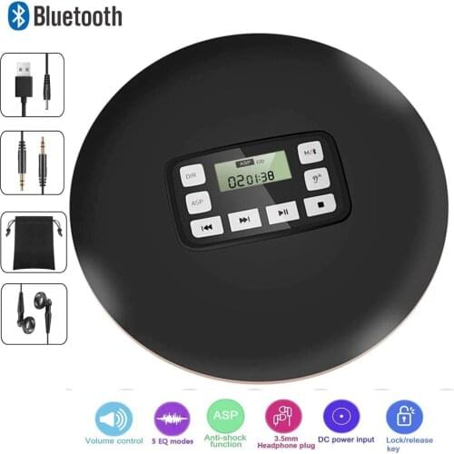 Bluetooth Portable CD Player, Small Walkman CD Player with LED Display, Anti-Skip/Shockproof, Personal Compact Disc Music Player