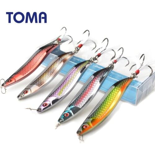 TOMA Metal Zinc Spoon Fishing Lures 18g 25g Vibration Crankbait Bass Artificial Hard Bait Feather Hook Fishing Tackle