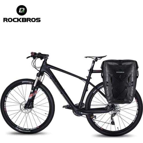 ROCKBROS Full Waterproof Bike Bag 27L Travel Bicycle Bag Bicycle Rear Rack Tail Seat Trunk Bag Bike Pannier MTB Bike Accessories