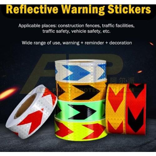 Solid Color Lattice Arrow Reflective Sticker Safety Warning Reflective Adhesive Tape For Car Truck Motorcycle Bicycle Styling