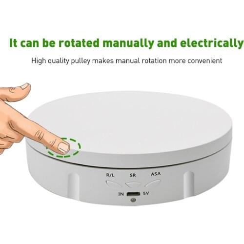 Smart Charging Automatic Turntable Live Turntable Jewelry Electric Rotating Table 360 Degree Rotate Panoramic Display Table