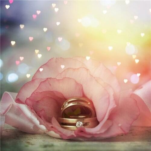 VinylBDS Photographic background Love flower ring props No creasesbackdrops baby newborn 8 x 8 ft