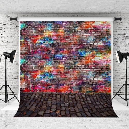 VinylBDS Graffiti Brick Photo Backdrops Background Abstract Art Brick Wall Backdrops Children Photography Background For Studio