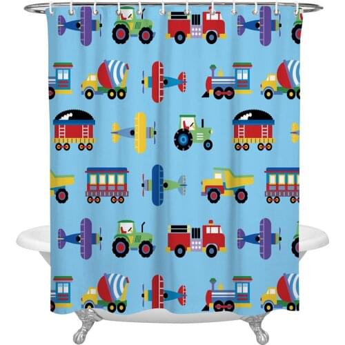 Waterproof Shower Curtains Airplane Train Motor Vehicle Cartoon Cute Shower Curtain Frabic Polyester Bathroom decor Curtain