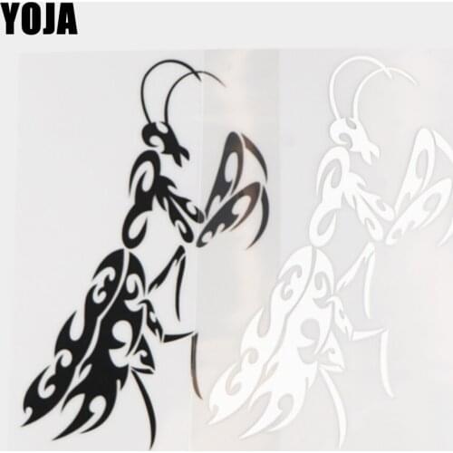 YOJA 10.9×17.1CM Cartoon Animals Handsome Mantis Vinyl Decal Car Stickers Black/Silver 19C-0441