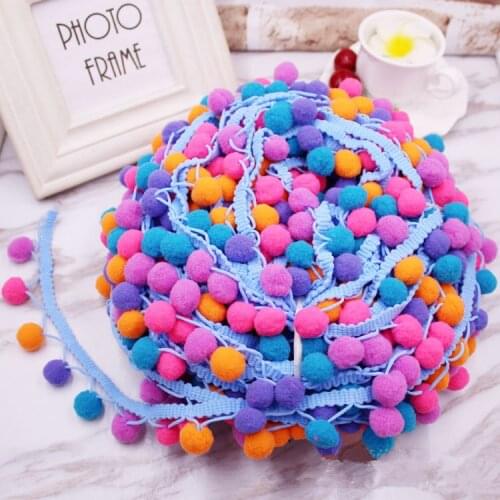 20 Yards/Lot Pompom Lace Ribbon Sewing Accessories Pom Pom Tassel Pompoms Trim Ball Fringe Embroidery DIY Apparel Fabric