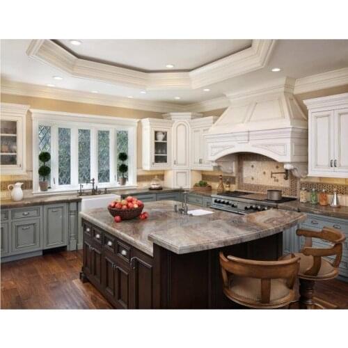 2020 traditional solid wood kitchen furnitures solid timber kitchen cabinets tk201