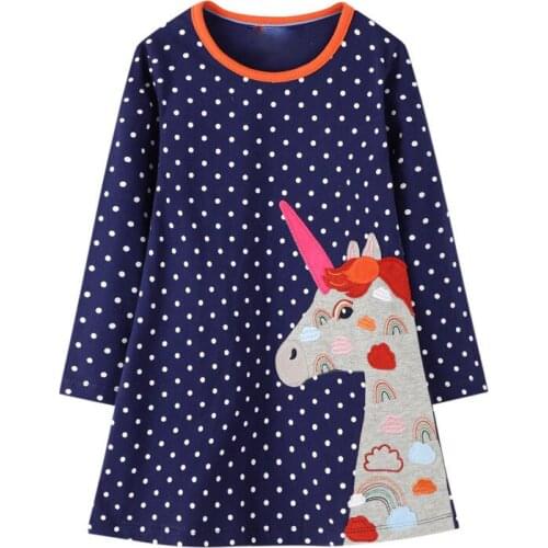 2020 Unicorn Dress Girls Dresses Fall Clothes Vestidos Embroidery Sukienki Vestido Unicornio Kids Clothes Princess Robe Fille