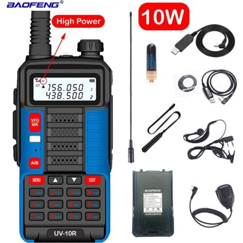 2021 Baofeng BF-UV 10R Two Way Radio Long Range Walkie Talkie Dual Band CB Ham Radio HF Transceiver VHF Marine Radio BF UV10R
