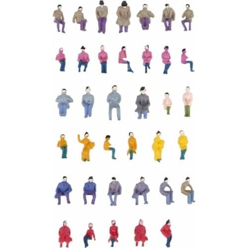 50PCS seated painted dip joblot model railway SITTING people figures 13mm 1:87