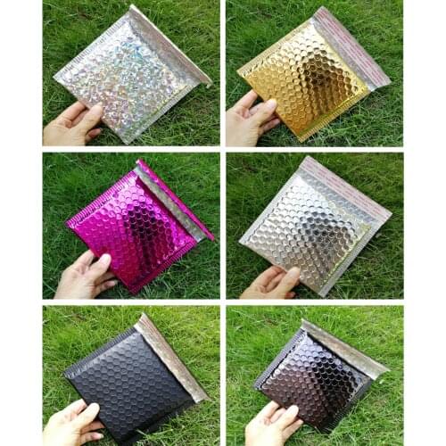 50 Pieces Of Bubble Envelope Bag Aluminized Paper Waterproof And Shockproof Seal Black Silver Gift Courier Bag Packaging Tools
