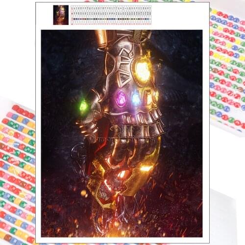 Diamond Painting Marvel Infinite Gems Gloves 5D DIY Art Embroidery Mosaic Hobby Full Square Round Drill Wall Sticker Home Decor