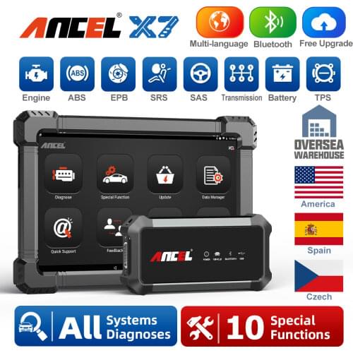ANCEL X7 OBD2 Car Diagnostic Tool All System Code Reader EPB ABS DPF TPMS Oil Reset IMMO Professional OBD 2 Automotive Scanner