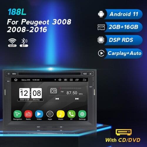 Car DVD For Peugeot 3008 5008 Partner Citroen Berlingo GPS Navigation Carplay Android 11 Radio Auto Stereo Tape Recorder DSP