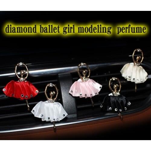 Car air freshener auto accessories air conditioning outlet perfume diamond ballet girl modeling