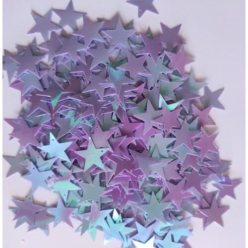 20g Big Sequins Sparkle Hole Star Glitter Blue Star 20MM Sequins DIY Handmade For DIY Apparel Sewing Party Favors