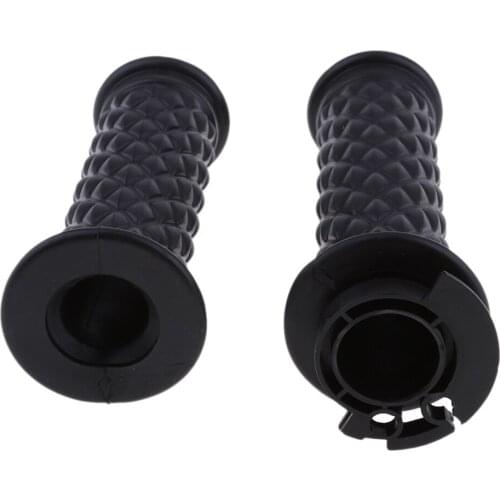 Black Cafe Racer Motorcycle Handlebar Grips 7/8" 22mm Diamond Custom