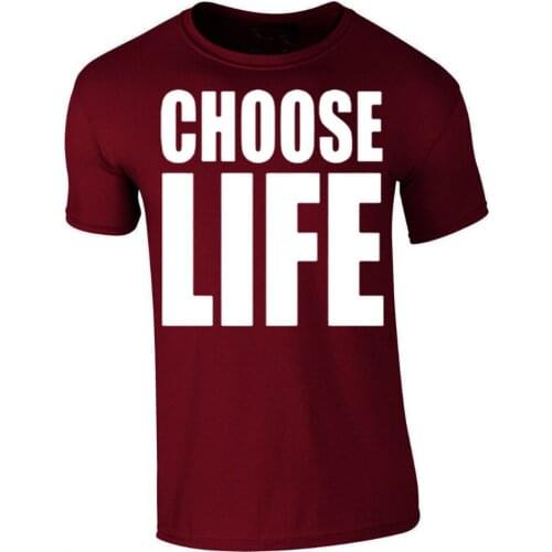 CHOOSE LIFE George T shirt Men 80s fancy dress casual 100% cotton gift tee USA Size