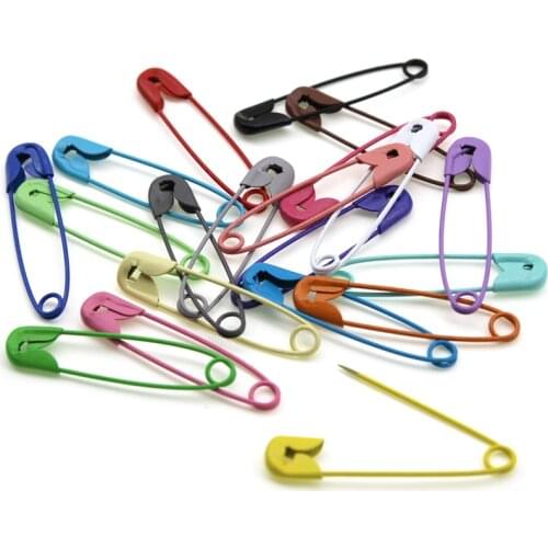 50pcs 7x30mm Colorful Brooch Safety Pins Holder DIY Sewing Tools Accessory Metal Needles Large Safety Pin Clothes Accessories