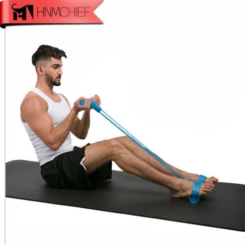 HNM Sit-ups 4 Tube Elasticity Fitness Equipment Lose Weight Thin Waist Motion Artifact Chest Muscle Training Device