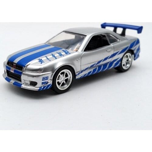 Ja da 1:64 Brians Skyline GTR R34 alloy toy car toys for children diecast model car Birthday gift