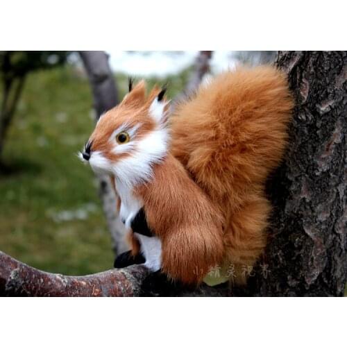 Simulation brown squirrel furry fur hard model home decoration Christmas gift h1169