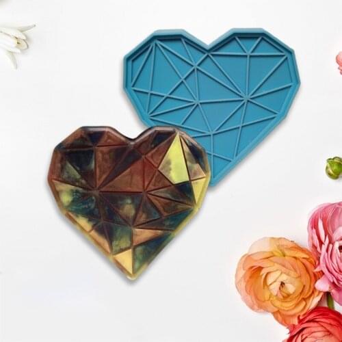 Epoxy Resin Mold Diamond Heart Jewelry Casting Silicone Mould DIY Crafts Plaster Soap Aromatherapy Wax Making Tool