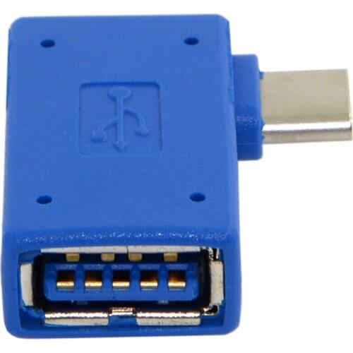 Jimier USB-C Type-C to USB 3.0 Female OTG Adapter Right Angled 90 Degree for Mac & Laptop & Cell Phone