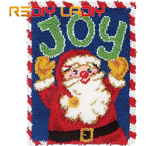 Latch Hook Rug Santa Clause Joy Crocheting Carpet Rug 100% Acrylic Yarn Cushion Mat Crochet Tapestry DIY Carpet Hobby & Crafts