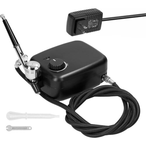 Multi-purpose Air Pump DIY Kit Professional 0.3mm Airbrush Non-oil Type 15-25PSI Air Pump Set for Model Making Art Painting Tool