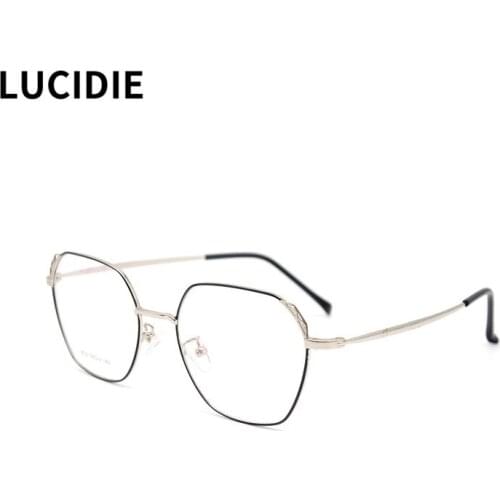 LUCIDIE 2021 New Metal Women Square Myopia Eyewear Optical Glasses Frame Men Clear Lens Fashion Computer Eyeglasses for Female