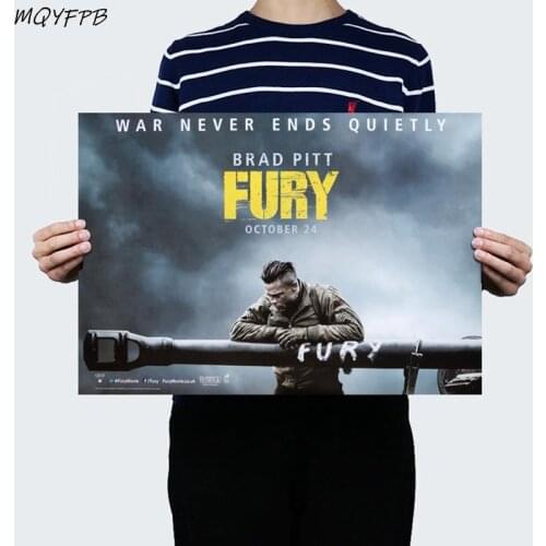 Movie Fury Kraft Paper Poster Home Room Wall Decoration Painting 50.5x35cm
