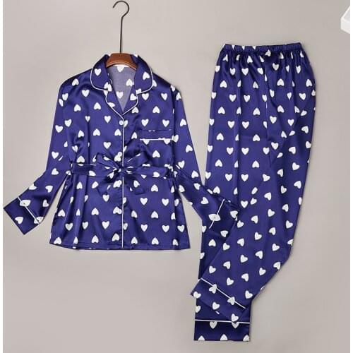 Recommended Pajamas Set for Women 2021 Spring Autumn New Ladies Sleepwear Long Sleeve Print Fashion Women Pyjamas Set Nightwear