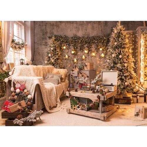 Christmas Indoor Theme Photography Background Christmas tree Children Portrait Backdrops For Photo Studio Props 21526 JPT-662