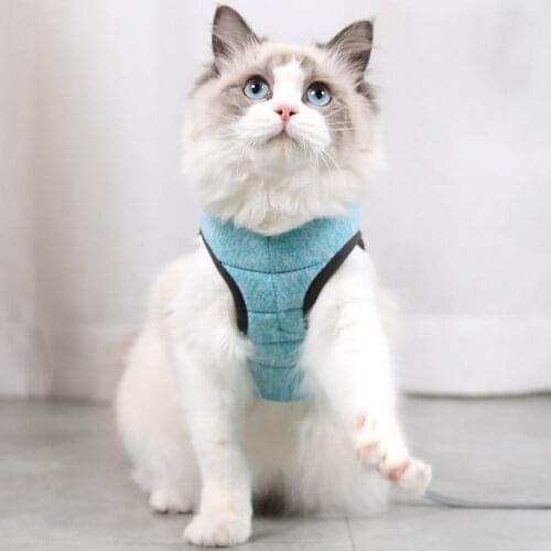 Cat Harness Pet Anti-Escape Harness Adjustable Leash Set Breathable Soft Vest For Small Dogs Cats Outdoor Walking Pets Supplies