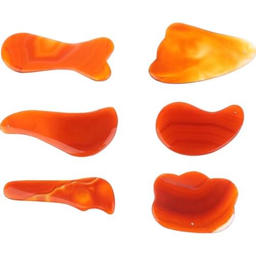 Red Onyx Gouache Scraper Guasha Jade Massager For Face Natural Gouache Stone