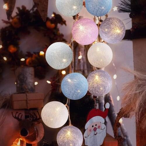 Cotton Ball LED String Lights 20 LEDs Battery Operated And USB Powered for Easter Halloween Christmas Holiday Party Home Decor