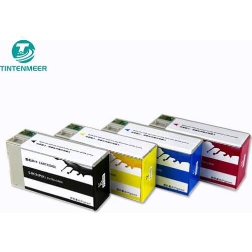 TINTENMEER pigment ink cartridge SJIC24P compatible for epson TM-C3520 TM C3520 label printing printer KCMY as 1 set